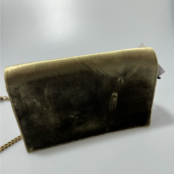 YSL Saint Laurent Kate Tassel Chain Bag Velour Olive Gold - Picture 6 of 10